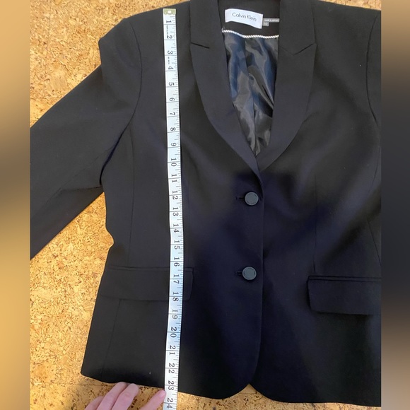 Calvin Klein classic fit blazer black office size 10 slight stretch professional - Picture 6 of 7